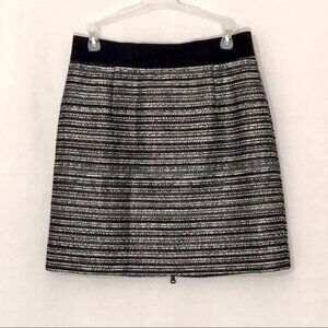 Milly Metallic Tweed Zipper Back Mini Skirt